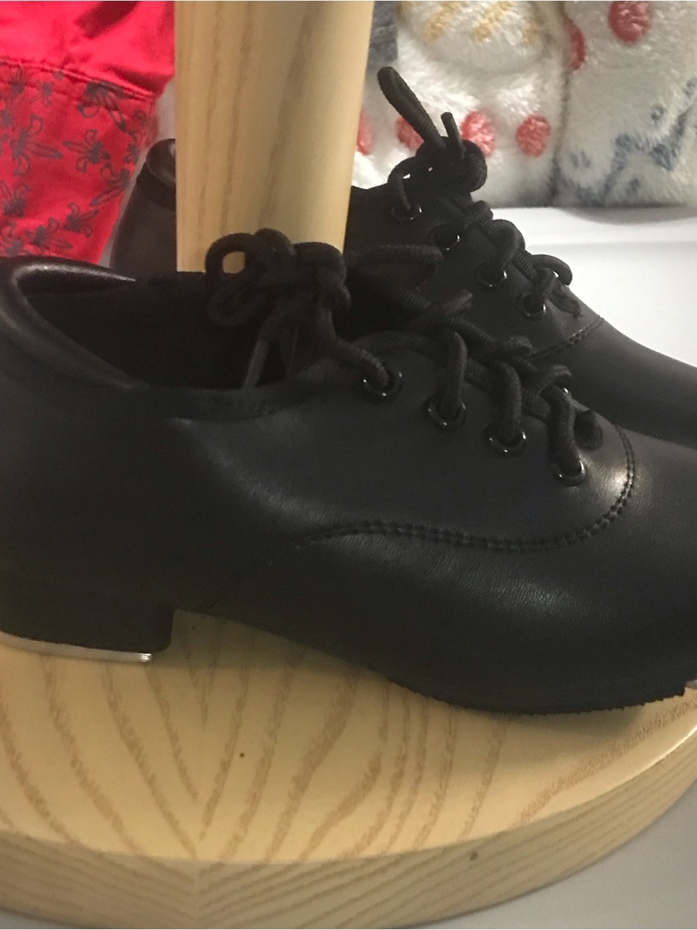 Kids Black Lace-Up Tap Shoes